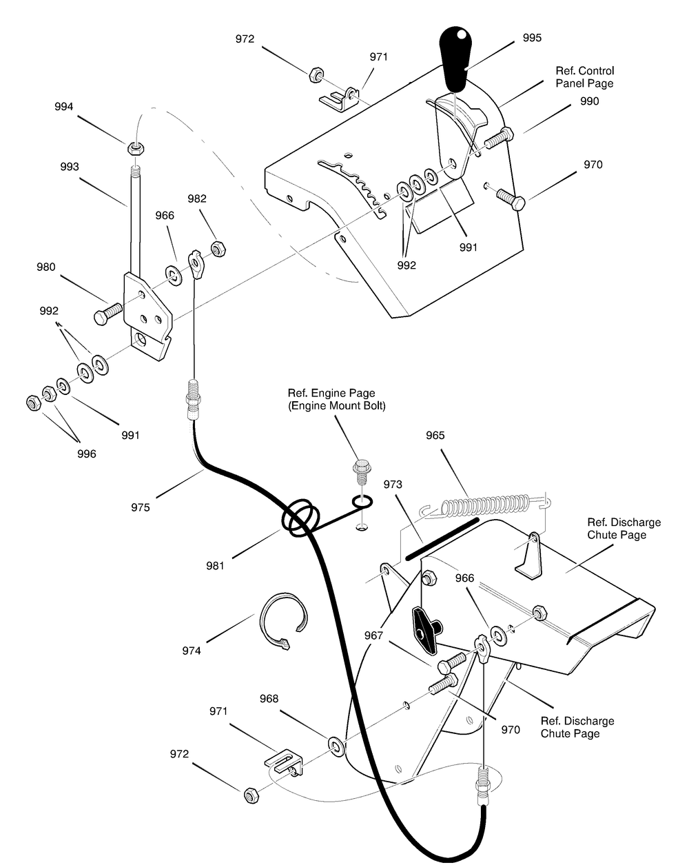 Remote Control Diagram and Parts List for 629104X89C 2001 Briggs and Stratton Snow Blower